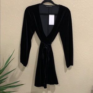 Zara suede wrap dress